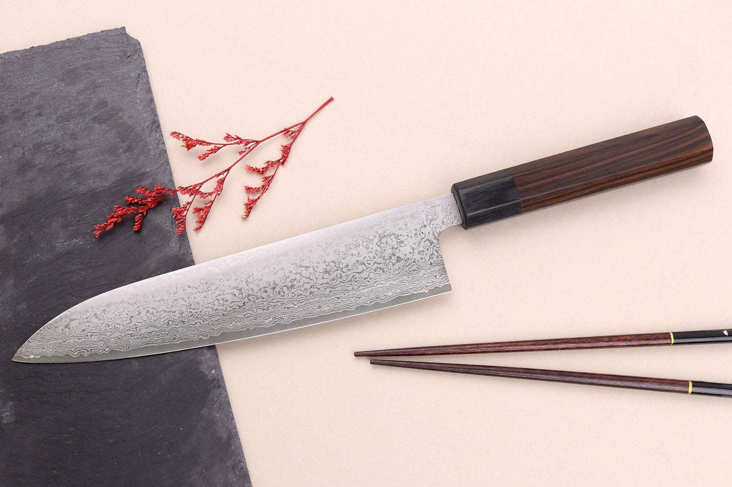 Couteau de chef 21cm japonais artisanal Makoto Kurosaki VG7 Damas