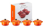 Set de 4 mini cocottes Le Creuset en céramique Volcanique