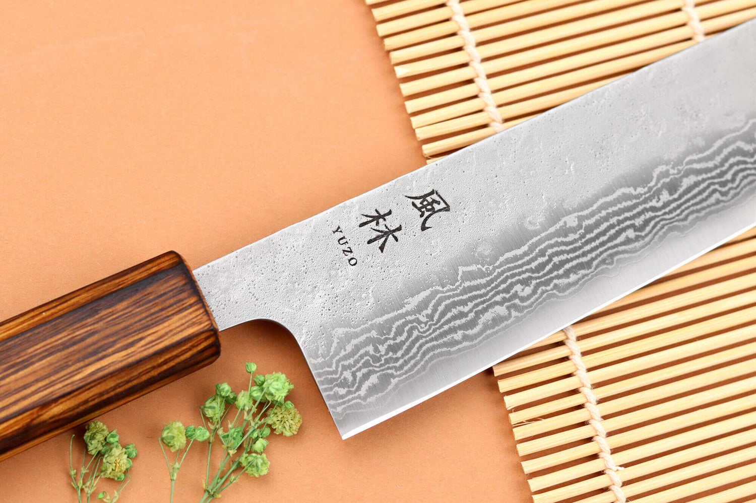 Couteau kiritsuke 21cm japonais artisanal Yuzo Enju Damas 440C