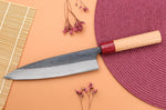 Couteau de chef japonais artisanal Wusaki Yuzo BS2 damas 21cm