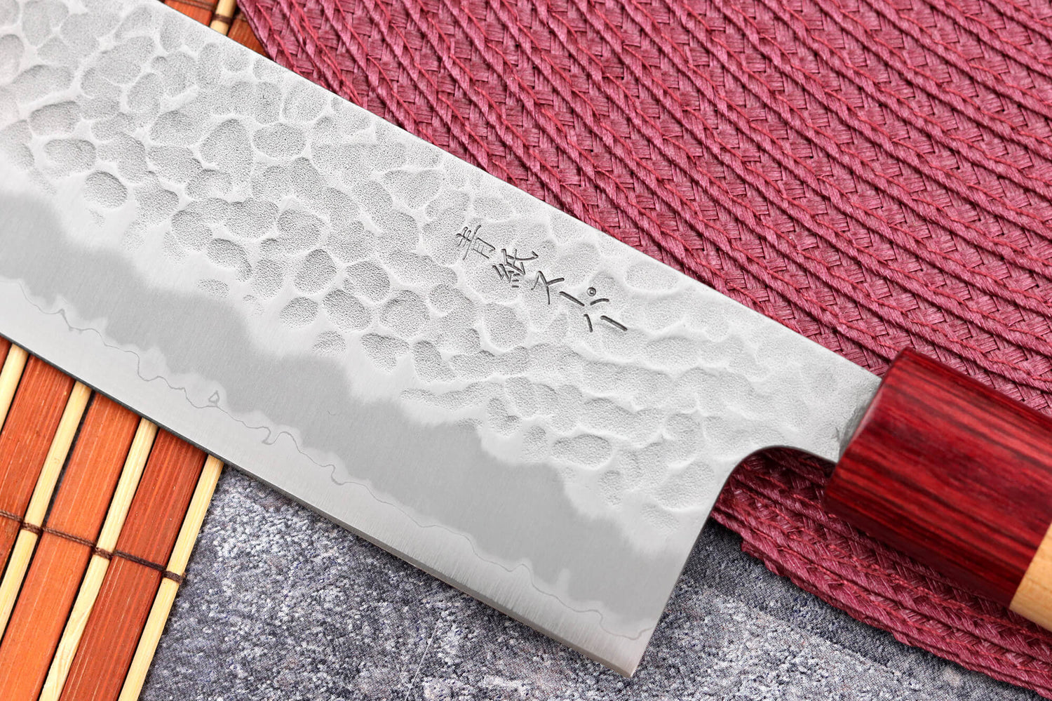 Couteau nakiri japonais artisanal Tsunehisa Aogami Super martelé 16,5cm