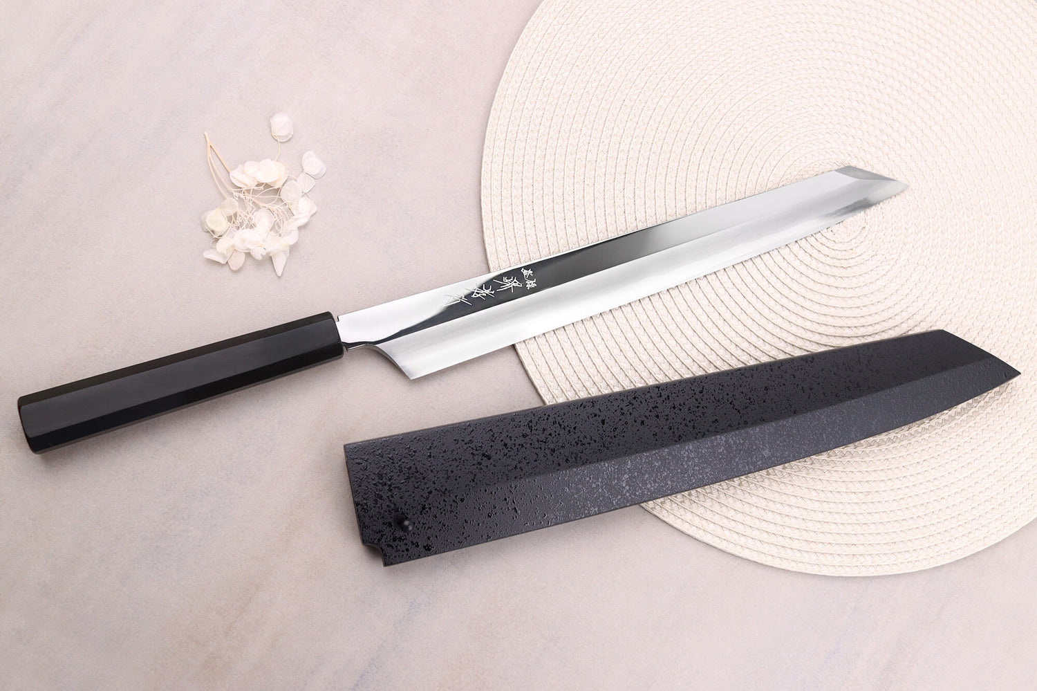 Couteau yanagiba kiritsuke 30cm japonais artisanal Sakai Takayuki Hien