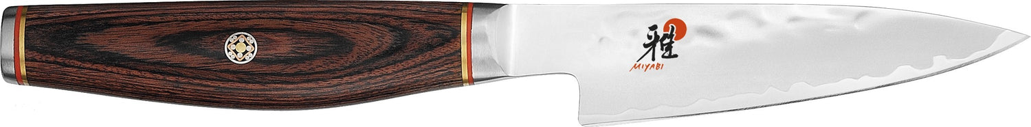 Couteau d'office japonais Miyabi 6000MCT lame martelée 9cm + manche en Pakka