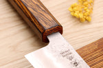 Couteau de chef japonais artisanal Wusaki Yoshi G3 chêne 18cm
