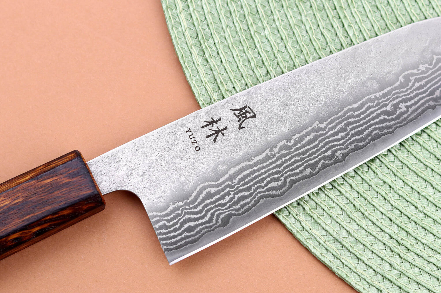 Couteau santoku 16,5cm japonais artisanal Yuzo Enju Damas 440C