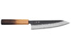Couteau de chef 18cm japonais artisanal Yuzo Black AS chêne brûlé