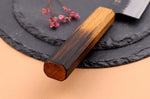 Couteau de chef 18cm japonais artisanal Yuzo Black AS chêne brûlé