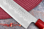 Couteau kiritsuke japonais artisanal Tsunehisa Aogami Super martelé 21cm