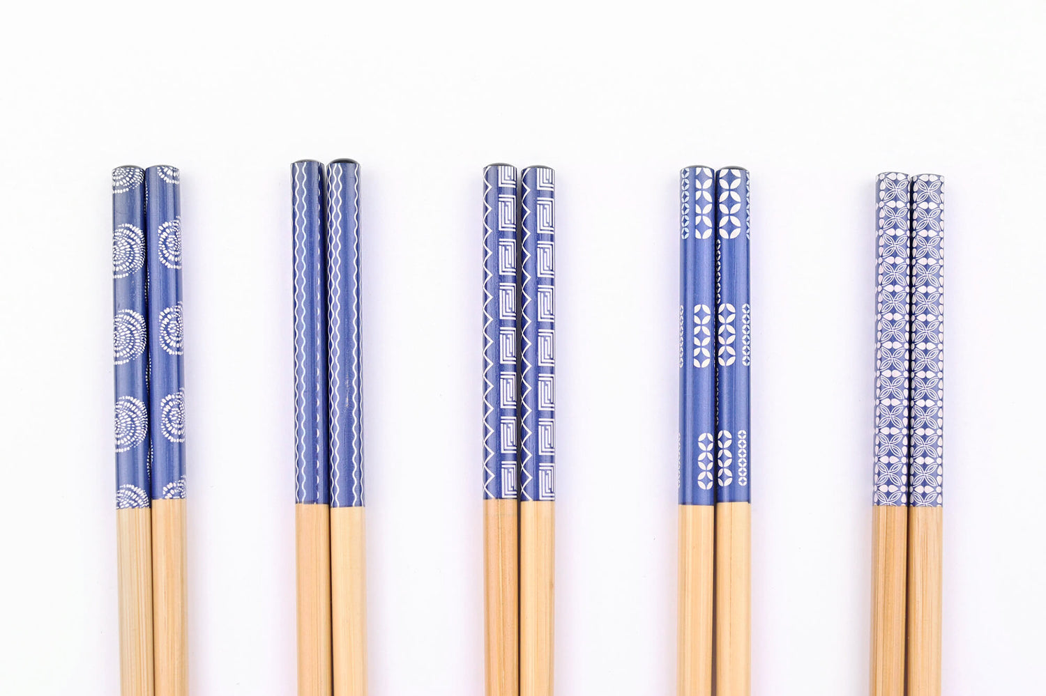 Set de 5 paires de baguettes chinoises en bambou Kutoyama - Modèle 9