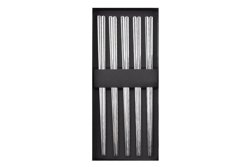 Set de 5 paires de baguettes chinoises en inox Kutoyama