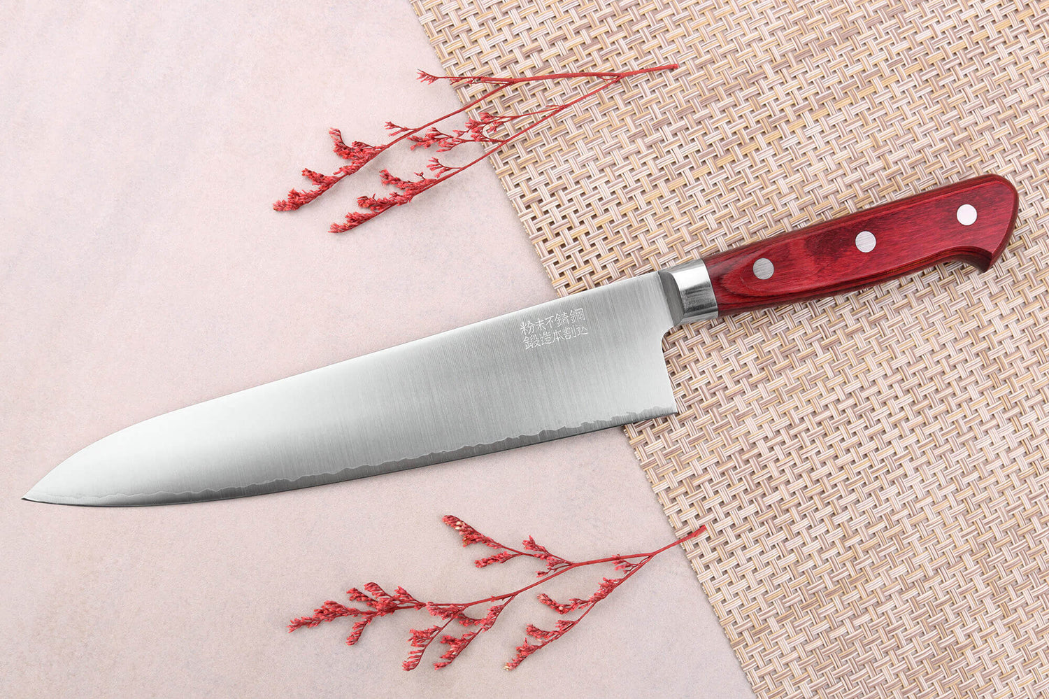 Couteau de chef japonais artisanal Takamura SGR 21cm acier SPG2