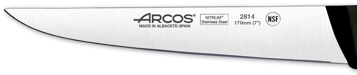 Bloc en pin 5 couteaux + ciseaux Arcos UNIVERSAL lames acier inox NITRUM