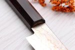 Couteau universel 15cm japonais artisanal Hatsukokoro Hayabusa Rainbow Damas