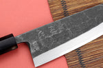 Couteau deba kiritsuke 18cm japonais artisanal Hatsukokoro Shirasagi manche en teck