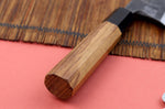 Couteau deba kiritsuke 18cm japonais artisanal Hatsukokoro Shirasagi manche en teck