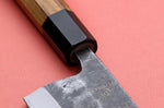 Couteau deba kiritsuke 18cm japonais artisanal Hatsukokoro Shirasagi manche en teck