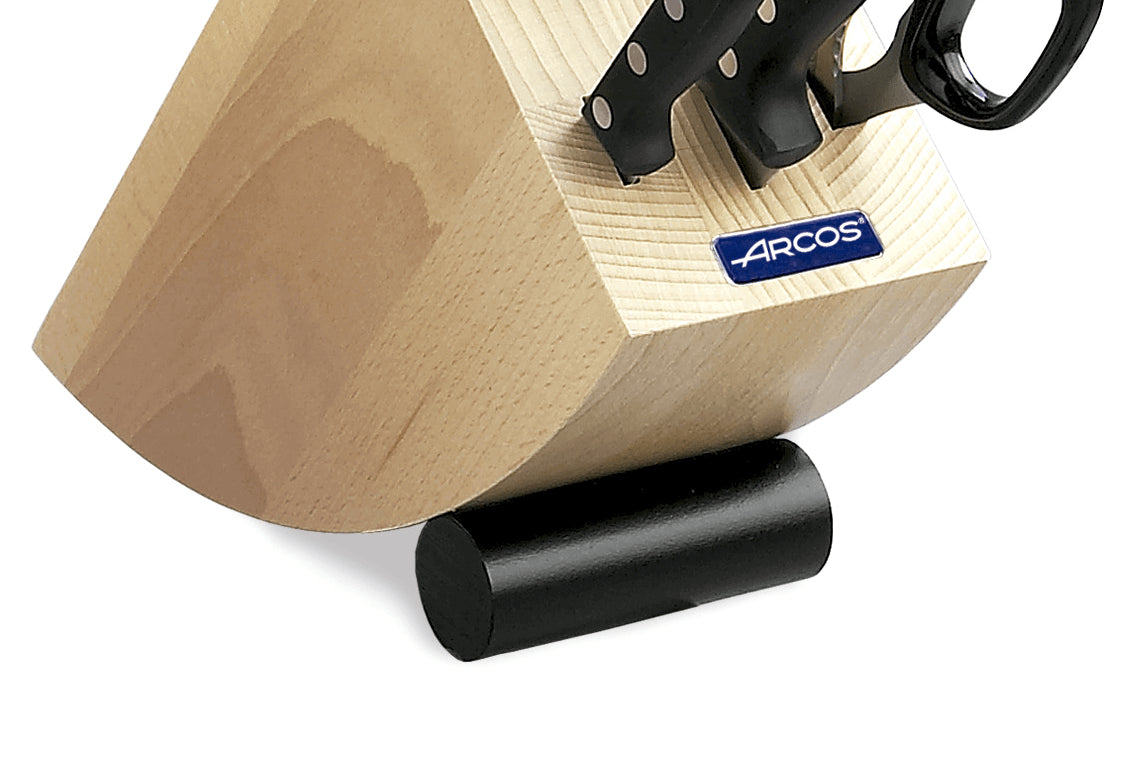 Bloc design bois de hêtre 5 couteaux + ciseaux Arcos UNIVERSAL acier inox NITRUM