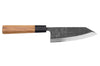 Couteau deba kiritsuke 15cm japonais artisanal Hatsukokoro Shirasagi manche en teck
