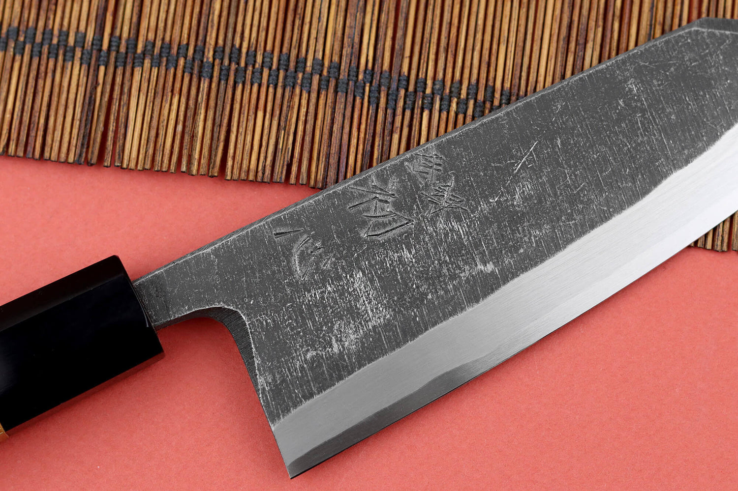 Couteau deba kiritsuke 15cm japonais artisanal Hatsukokoro Shirasagi manche en teck