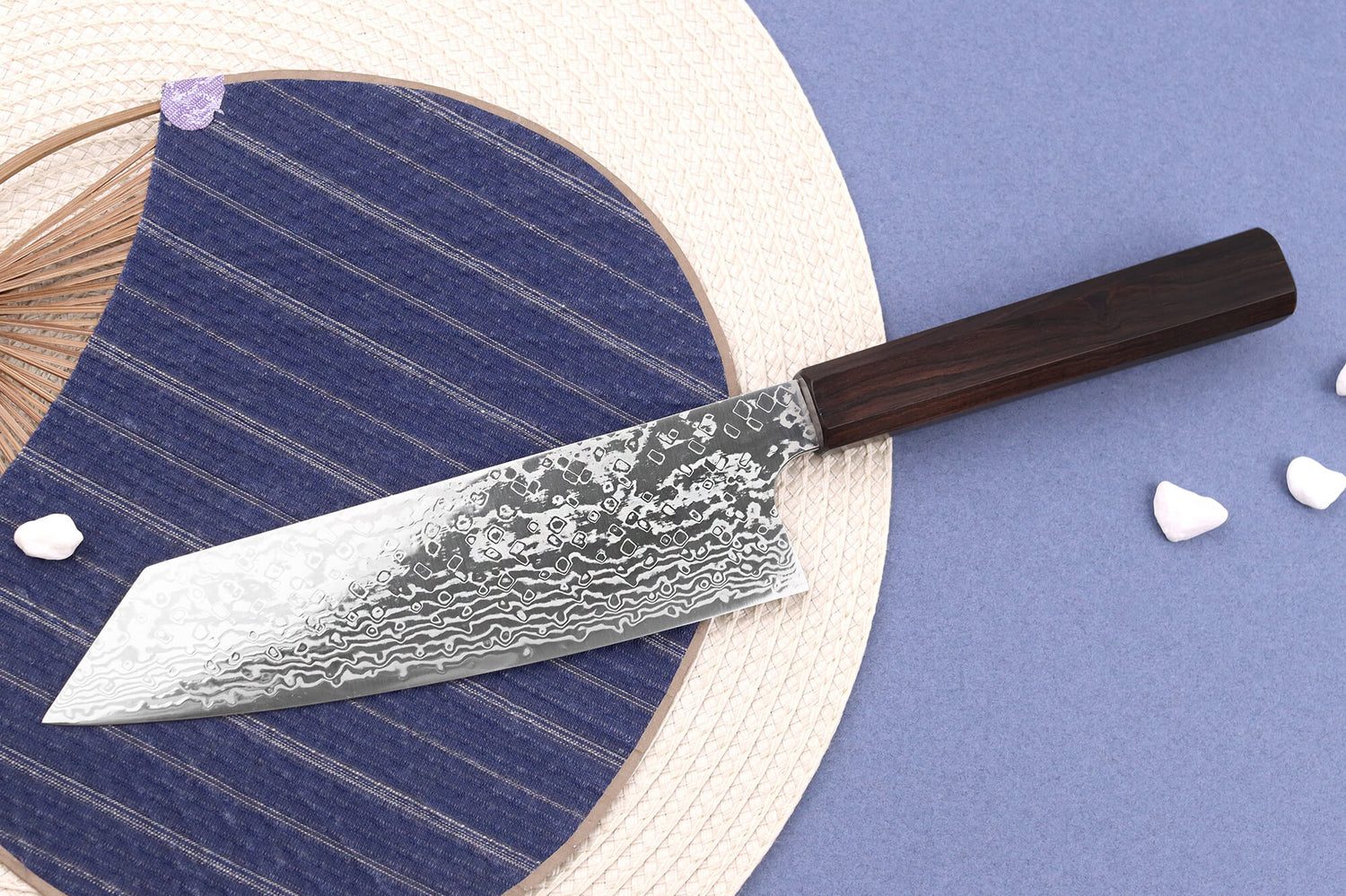 Couteau bunka 16,5cm japonais artisanal Hatsukokoro Ginga ATS-34 Damas ébène