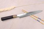 Couteau yanagiba 24cm japonais artisanal Hatsukokoro Yauji Yoshihiro Damas BS2