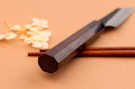 Couteau d'office 9,5cm japonais artisanal Nigara Hamono Black Tsuchime SG2 manche en noyer