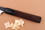 Couteau d'office 9,5cm japonais artisanal Nigara Hamono Black Tsuchime SG2 manche en noyer