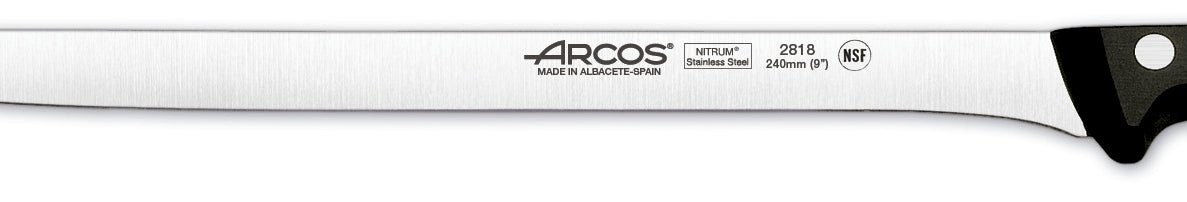 Coffret couteau à jambon + fusil Arcos UNIVERSAL lame acier inox NITRUM