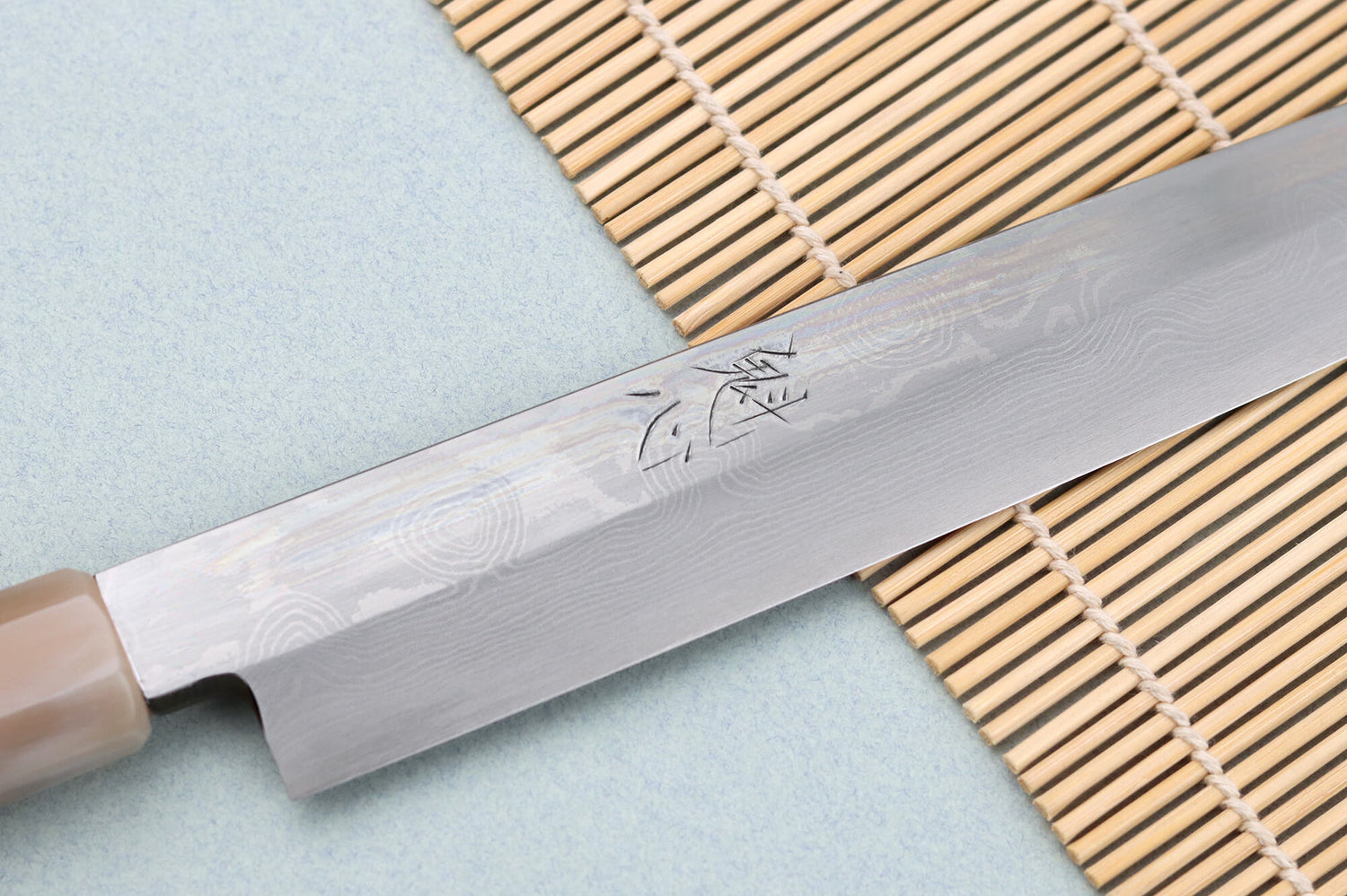 Couteau yanagiba 27cm japonais artisanal Nakamura Kaishin Ginsan Damas