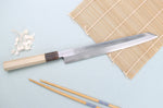 Couteau yanagiba kiritsuke 27cm japonais artisanal Nakamura Kaishin Ginsan Damas