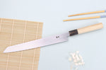 Couteau yanagiba kiritsuke 27cm japonais artisanal Nakamura Kaishin Ginsan Damas