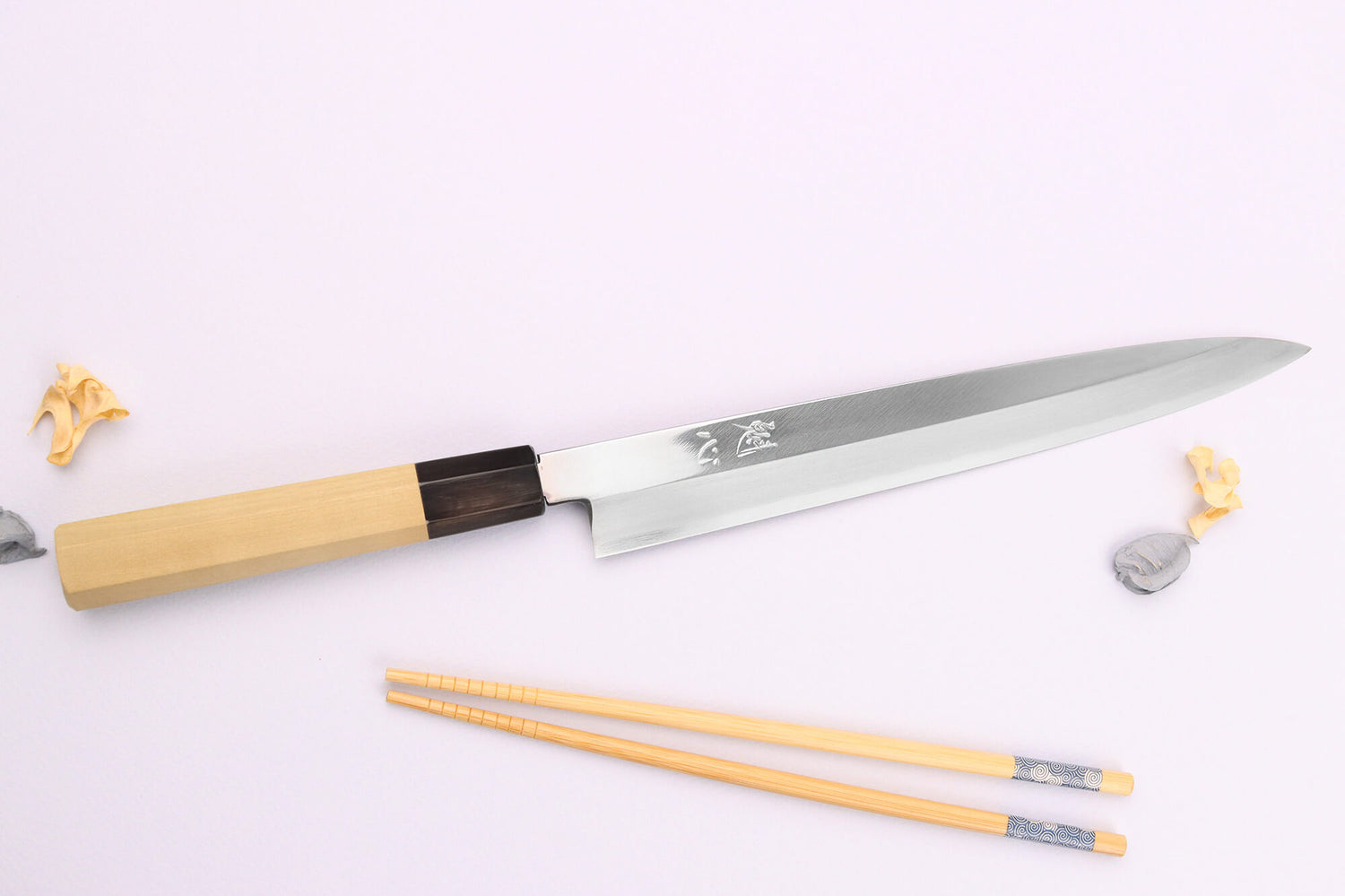 Couteau yanagiba 24cm japonais artisanal Nakamura Kaishin Ginsan Mirror