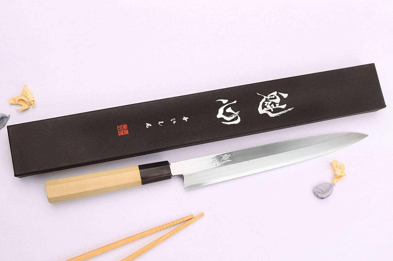 Couteau yanagiba 24cm japonais artisanal Nakamura Kaishin Ginsan Mirror