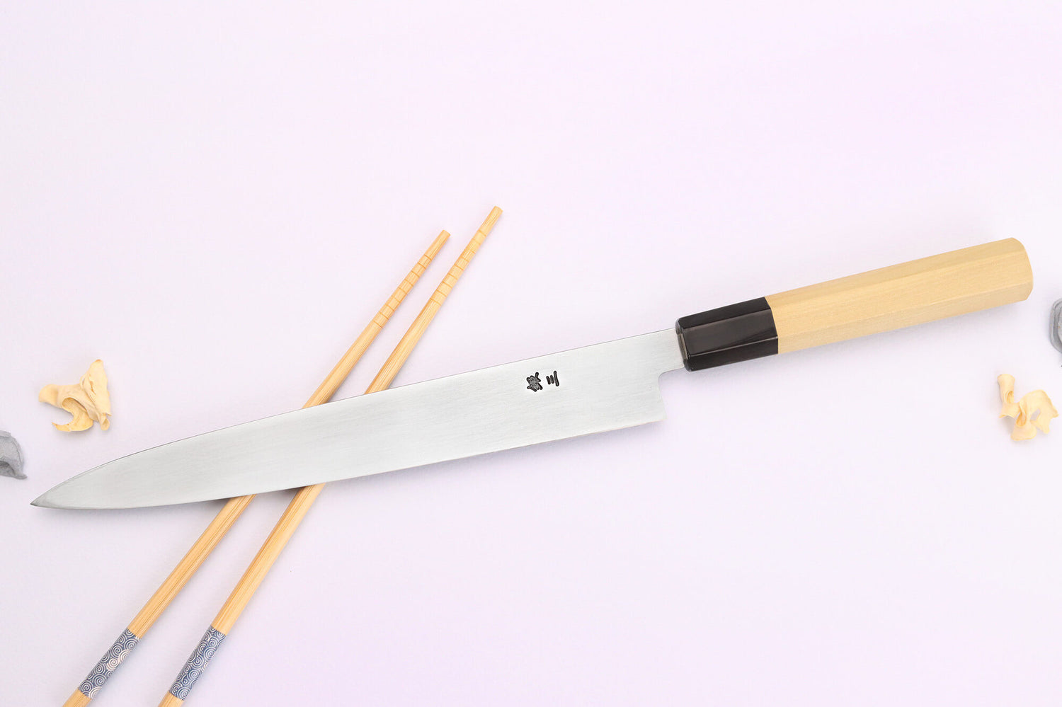 Couteau yanagiba 24cm japonais artisanal Nakamura Kaishin Ginsan Mirror