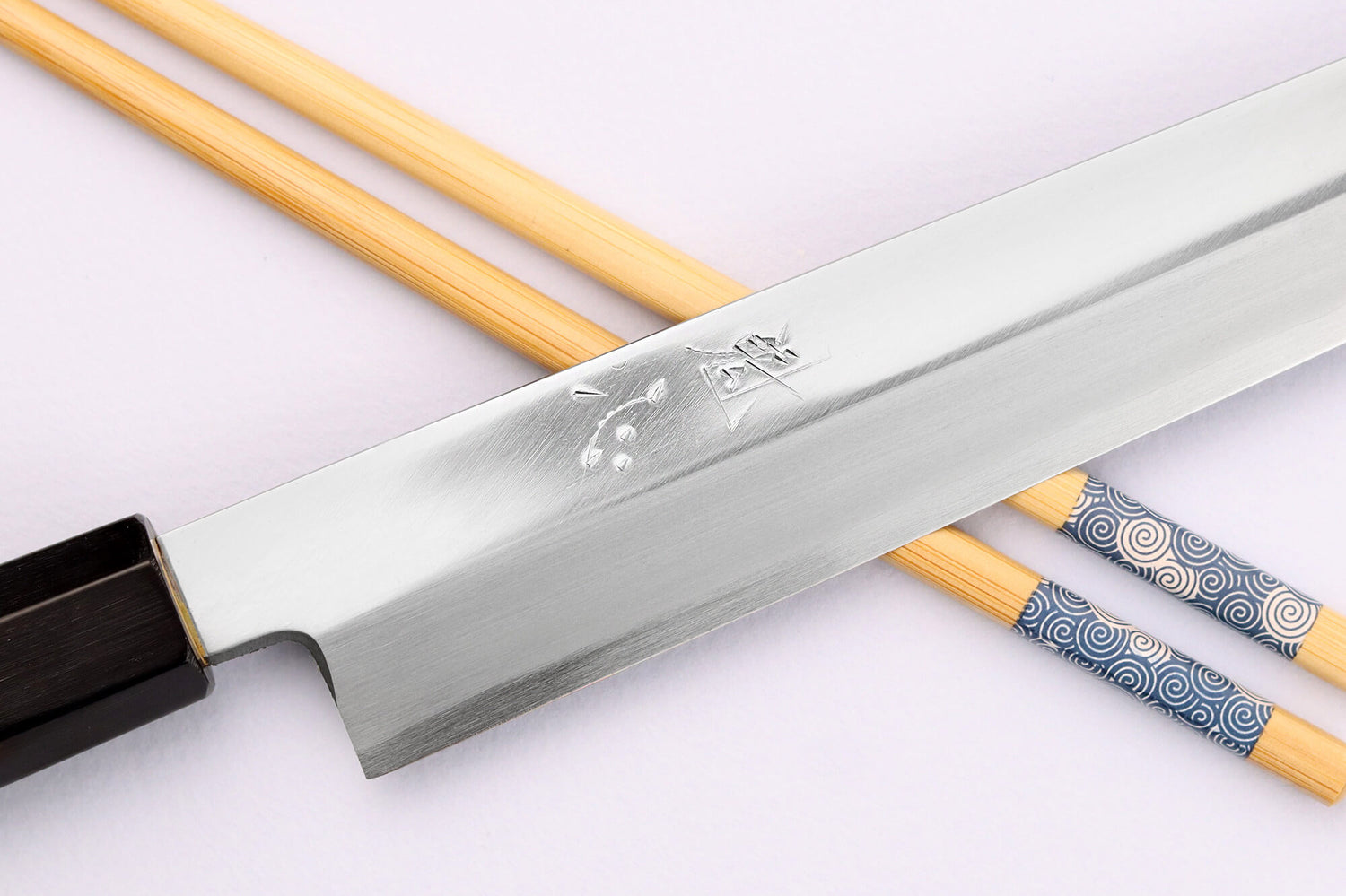 Couteau yanagiba kiritsuke 21cm japonais artisanal Nakamura Kaishin Ginsan Mirror