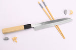 Couteau yanagiba kiritsuke 21cm japonais artisanal Nakamura Kaishin Ginsan Mirror
