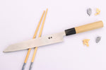 Couteau yanagiba kiritsuke 21cm japonais artisanal Nakamura Kaishin Ginsan Mirror