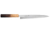Couteau yanagiba 24cm japonais artisanal Nakamura Kaishin Saku WS2 en chêne