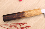 Couteau yanagiba 24cm japonais artisanal Nakamura Kaishin Saku WS2 en chêne