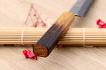 Couteau yanagiba 24cm japonais artisanal Nakamura Kaishin Saku WS2 en chêne