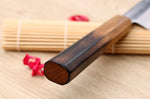 Couteau yanagiba 27cm japonais artisanal Nakamura Kaishin Saku WS2 en chêne