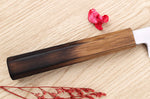 Couteau yanagiba 27cm japonais artisanal Nakamura Kaishin Saku WS2 en chêne