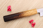Couteau yanagiba kiritsuke 21cm japonais artisanal Nakamura Kaishin Saku WS2 en chêne