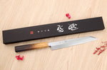 Couteau yanagiba kiritsuke 21cm japonais artisanal Nakamura Kaishin Saku WS2 en chêne