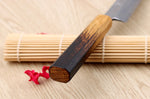 Couteau yanagiba kiritsuke 21cm japonais artisanal Nakamura Kaishin Saku WS2 en chêne