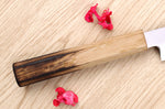 Couteau yanagiba kiritsuke 24cm japonais artisanal Nakamura Kaishin Saku WS2 en chêne