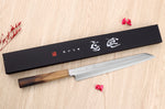 Couteau yanagiba kiritsuke 27cm japonais artisanal Nakamura Kaishin Saku WS2 en chêne