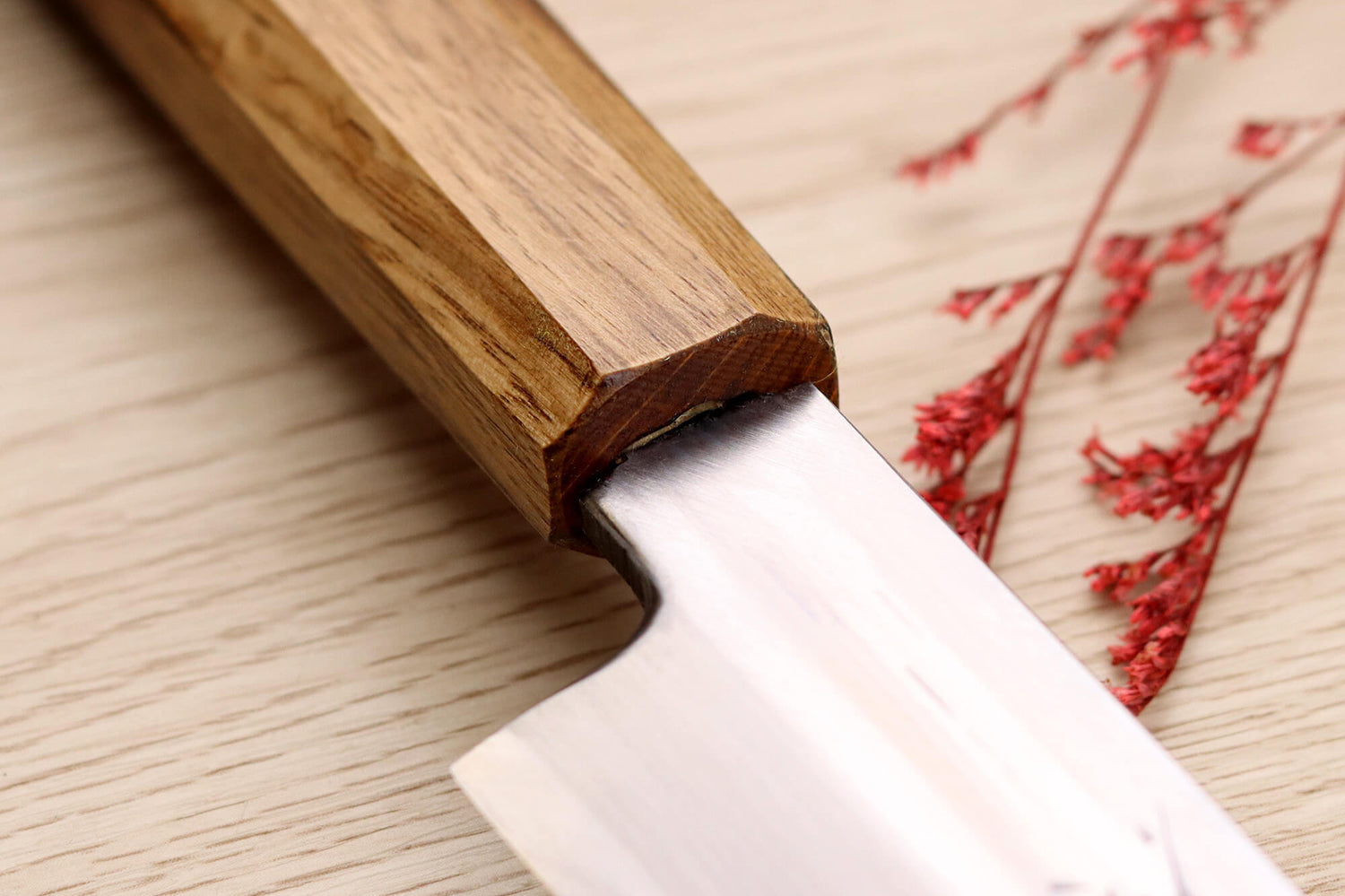 Couteau yanagiba kiritsuke 27cm japonais artisanal Nakamura Kaishin Saku WS2 en chêne
