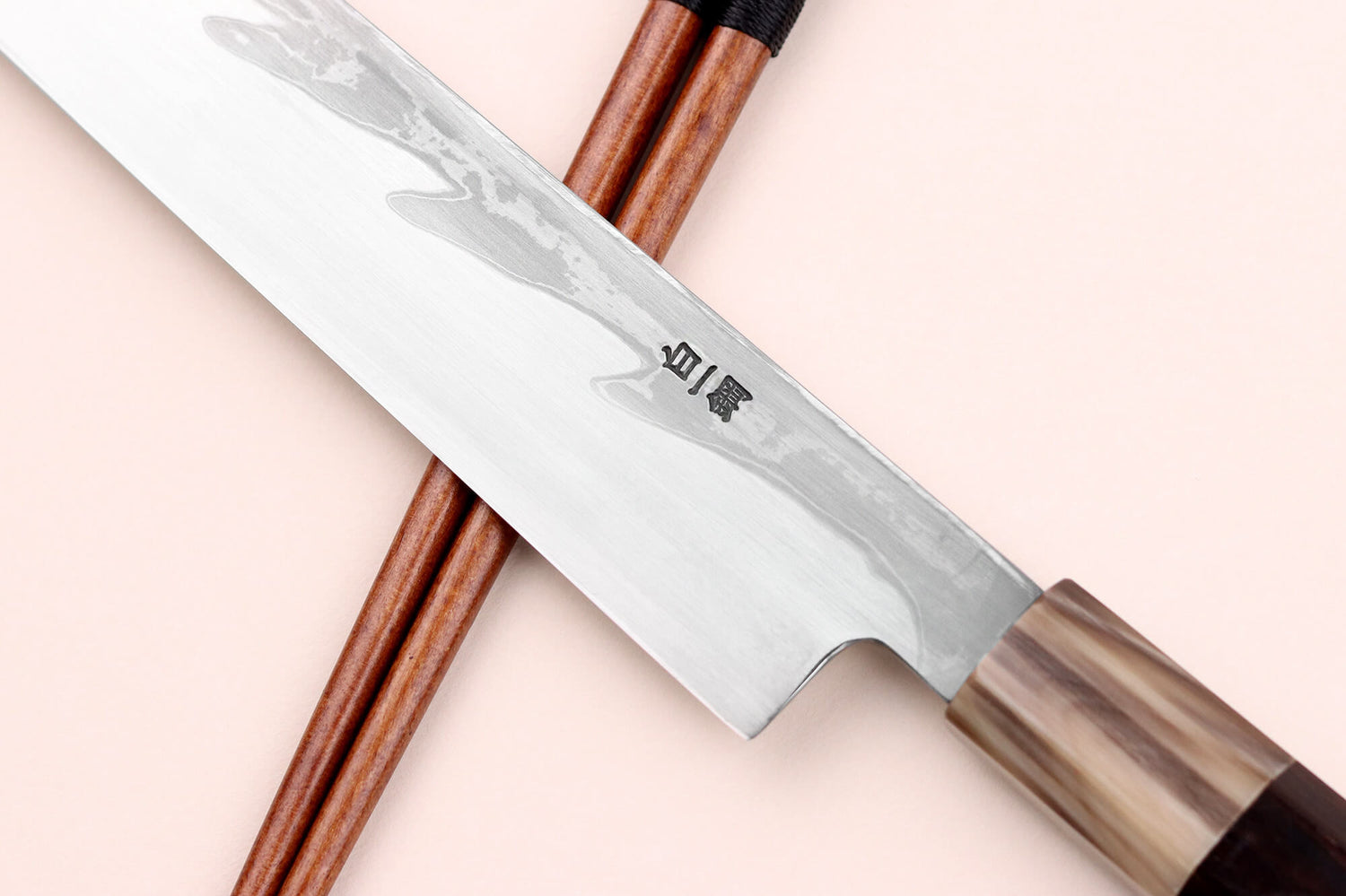 Couteau yanagiba 30cm japonais artisanal Nakamura Kaishin Suminagashi WS1