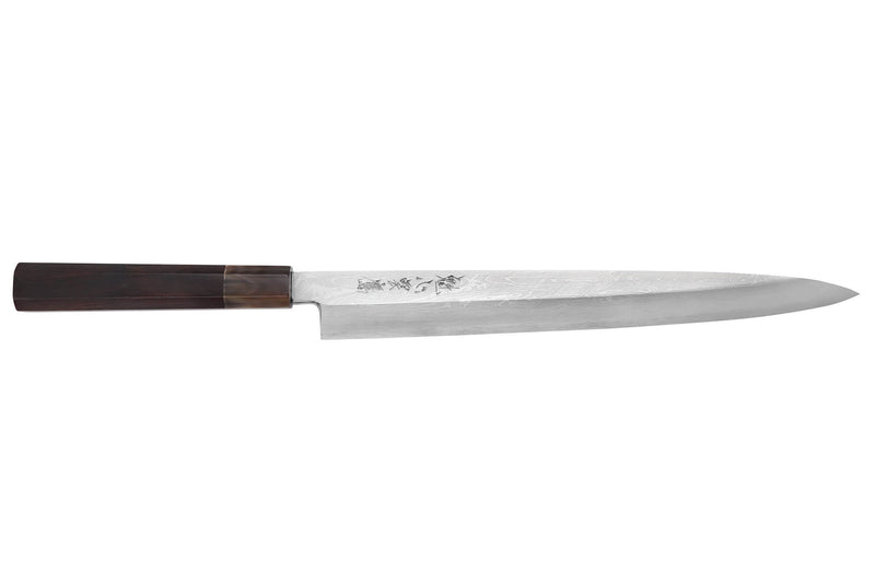 Couteau yanagiba 30cm japonais artisanal Nakamura Kaishin Suminagashi WS1